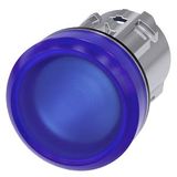 Indicator light, 22 mm, round, metal, shiny, blue, lens, smooth, with laser  3SU1051-6AA50-0AA0-Z Y10