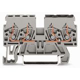 Double potential terminal block 2.5 mm² side and center marking gray