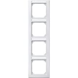 M-SMART frame, 4-fold with label holder, vertical installation, polar white