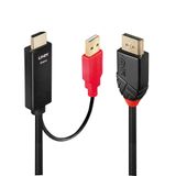 0.5m Active HDMI to DisplayPort 4K30Hz Adapter Cable Connects a single HDMI® Source to a DisplayPort Display with a maximum resolution upto 4096x2160@30Hz