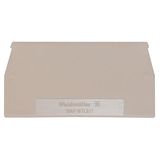 End plate (terminals), 82.2 mm x 1.5 mm, dark beige