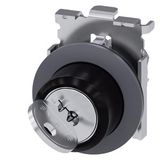 RONIS key-operated switch, 30 mm, round, Metal, matte, front ring for flush installation, lock number SB30, with 2 keys, 2 switch positions O-I, latching, actuating angle  3SU1060-4LF11-0AA0-Z Y15