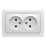 Carmen White Two Gang Socket