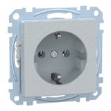 SCHUKO socket, plug-in terminals, aluminum, system M