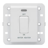 ONE-WAY SWITCH 2P 250V ac - BRITISH STANDARD - 20 A - 1 GANG - WATER HEATER - WHITE - CHORUSMART