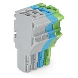 1-conductor female connector Push-in CAGE CLAMP® 4 mm² gray/blue/green