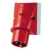 Wall mounted inlet, 32A3p9h400V, IP44