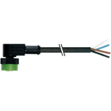 MQ12 female 90° A-cod. with cable PUR 4x0.34 bk UL/CSA+drag ch. 2m