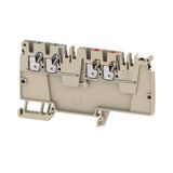 Potential distributor terminal, PUSH IN, 500 V, TS 35, dark beige