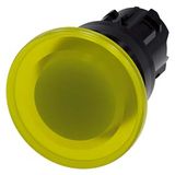 Illuminated mushroom pushbutton, 22 mm, round, plastic, yellow, 40mm, momentary…3SU1001-1BD30-0AA0-Z Y19