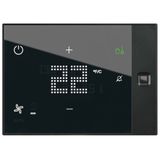 Thermosat with touch screen for hotel Ux One surface-mounted 230V with Do not disturb and Room cleaning services - black