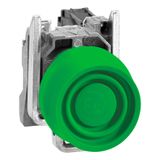 Complete push button, Harmony XB4, green pushbutton Ø22 mm, spring return, 1 NO, ATEX
