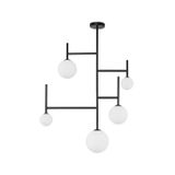 Opal Glass Sandy Black Aluminium LED G9 5x5 Watt 230 Volt IP20 Bulb Excluded D: 73 H: 100 cm Fixed  Height