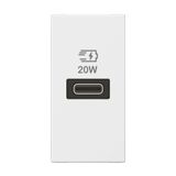 USB Charging Socket type-C 20W white, Legrand - Arteor