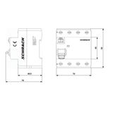 Residual current circuit breaker 63A, 4-pole, 30mA, type A,G