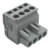 1-conductor female connector, angled CAGE CLAMP® 2.5 mm² gray