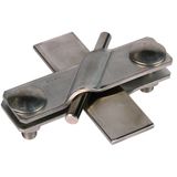 SV clamp StSt (V4A) f. Fl 40/40mm Rd 7-10/7-10mm - Rd 7-10/Fl 40mm