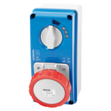 VERTICAL FIXED INTERLOCKED SOCKET OUTLET - AUTOMATIKA - MT 6KA CURVE C - WITH BOTTOM - 3P+E 32A 400V 6H - IP67