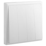 Switch 4 Gang 2 Way 16A 7X7 White, Legrand - ELOE