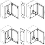 Horizontal coupling kit for PLA enclosure H500xD420 mm - 15 mm - IP55 coupling