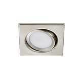 Rila LED recessed spotlight brushed steel square