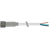 M8 female 0° A-cod. with cable F&B PVC 3x0.25 gy UL/CSA 20m