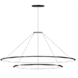 Pendant Circular Outward 2 Rings (ø900 ø600) LED 77.3W 4301lm 4000K Black