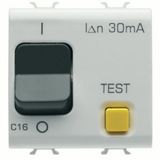 RESIDUAL CURRENT BREAKER WITH OVERCURRENT PROTECTION - C CHARACTERISTIC - CLASS A - 1P+N 16A 230Vac 30mA - 2 MODULES - SATIN WHITE - CHORUSMART