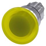 Illuminated mushroom pushbutton, 22 mm, round, metal, shiny, yellow,  3SU1051-1BD30-0AA0-Z Y11