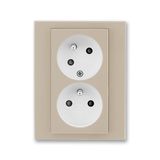 5513H-C02357 18W Earth-pin double socket, shuttered