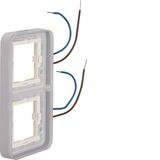 Frame 2gang, vert., illuminated 230 V, for housing surface-mtd, W.1, w