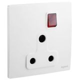 281129MW Mallia Senses 1 gang BS switched socket outlet with indicator - 15A