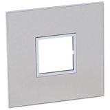 Plate Arteor - US standard - square - 2 modules - 4'' x 4'' - stainless steel