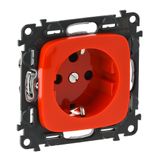 2P+E socket with shutters Valena Allure -red tamperproof -German std -16A-250V~