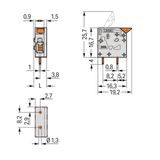 PCB terminal block lever 4 mm² green