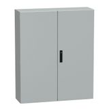 Spacial CRNG dbl plain door w/o mount.plate. H1200xW1000xD300 IP55 IK10 RAL7035