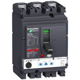 circuit breaker ComPact NSX160F, 36 kA at 415 VAC, MicroLogic 2.2 trip unit 100 A, 3 poles 3d