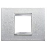 LUX PLATE 2-GANG WHITE LEATHER GW16202PB