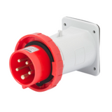 STRAIGHT FLUSH MOUNTING INLET - IP67 - 3P+E 16A 380-415V 50/60HZ - RED - 6H - SCREW WIRING