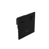 Art d'Arnould - 1 gang BS socket outlet 13 A-250V single pole switched + USB A Epure - Matt Black