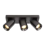 Lucide NIGEL - Ceiling spotlight - LED Dim to warm - GU10 - 3x5W 2200K/3000K - Black Steel