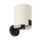 NILA BLACK WALL LAMP WHITE SHADE 1xE27