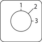 Harmony K, Legend for cam switch, use with Ø 22 mm hole mounting heads, 45X45mm, metallic color, marked 1 - 2 - 3, switching angle 45°