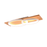 Barca LED ceiling lamp 2-pc matt white/wood