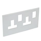 Arteor Surround Plate for 2 Gang 13A Switched Socket Outlet Soft Alu