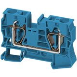 SPRING TERMINAL, FEED THROUGH, 2 POINTS, 16MM², BLUE