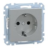 SCHUKO socket with computer marking, touch protection, plug-in terminals, aluminum, system M