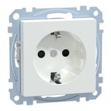 SCHUKO socket outlet, increased contact protection, screw lift terminals, active white glossy, System M