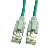 LED Patchcord RJ45 shielded, Cat.6a 10GB, LS0H,green, 10.0m