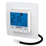 Clock thermostat as floor controller, AC 230V, 1 make contact 16 A, blue backlighting